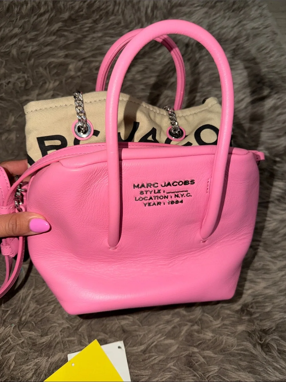 Marc Jacobs Pink Calfskin The Duet Mini Satchel Morning Glory